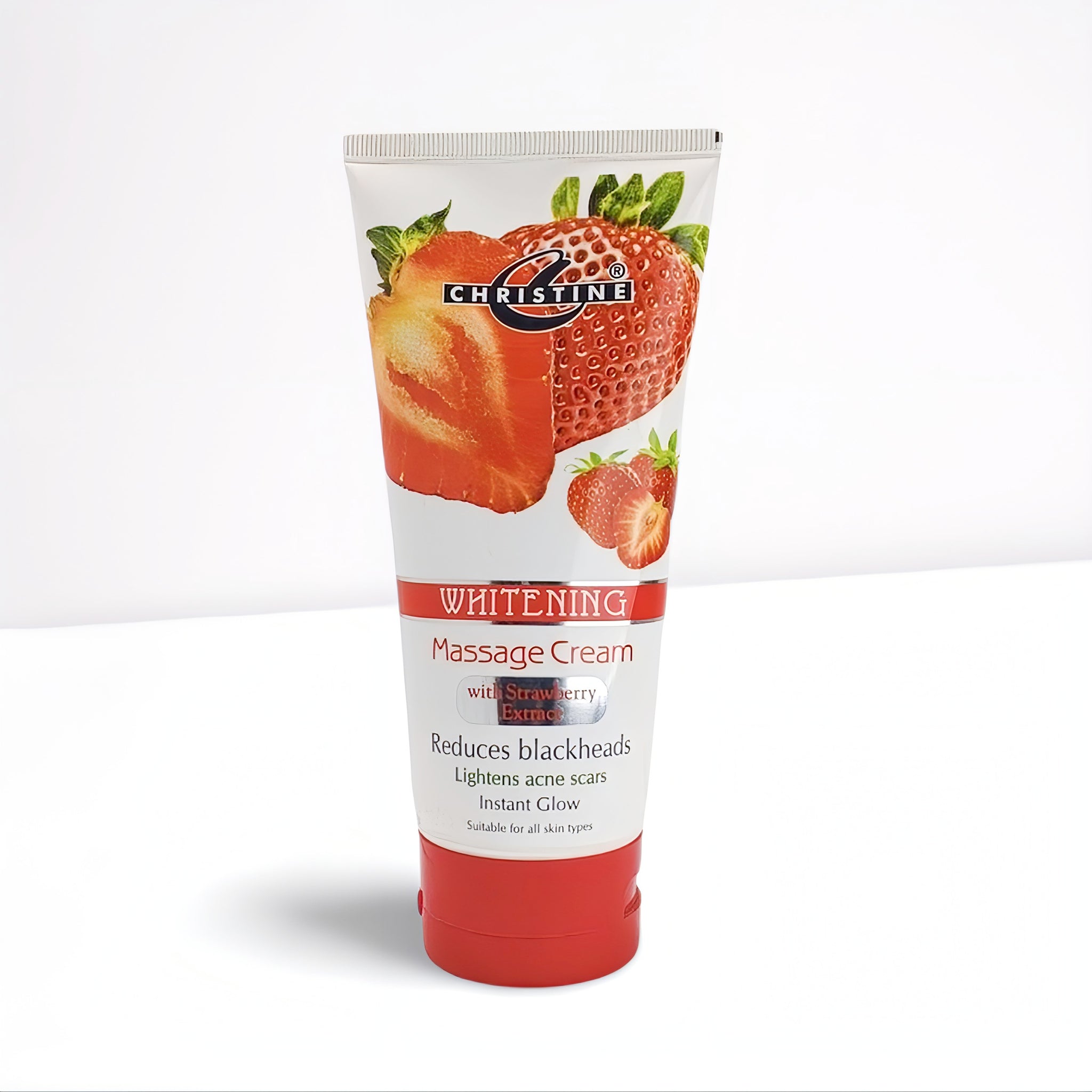 Christine Whitening Massage Cream with Strawberry Extract | Lightens Acne Scars