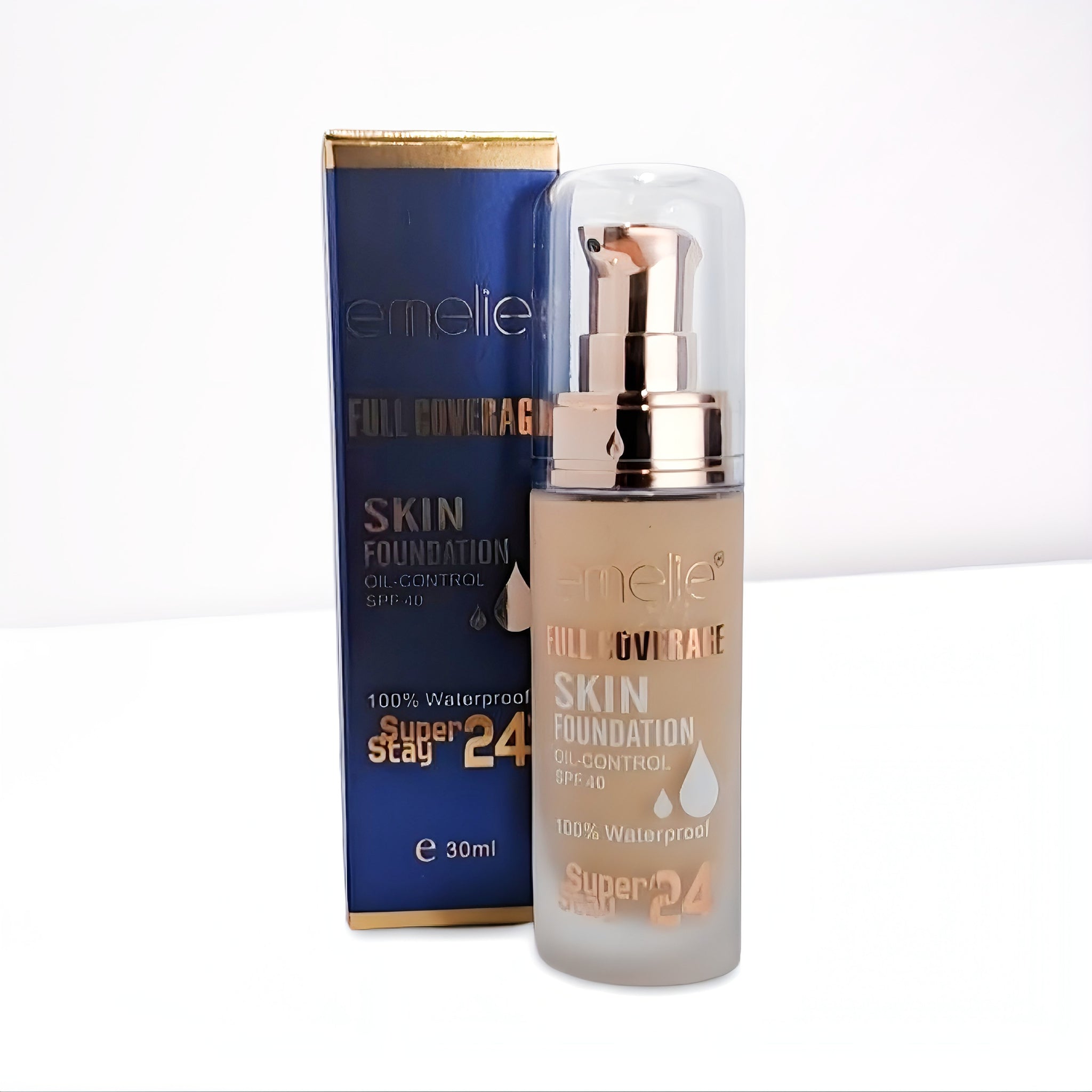 Emelie Full Coverage Foundation | Waterproof, Oil-Control, 24H Stay, SPF 40