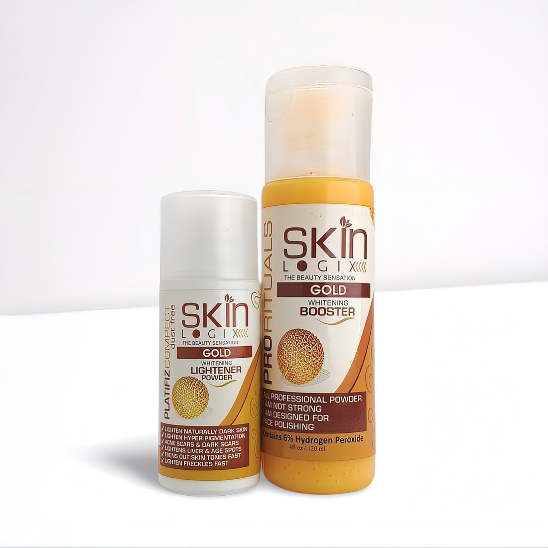 Skin Logix Gold Whitening Lightener Powder + Gold Whitening Booster 6% H2O2