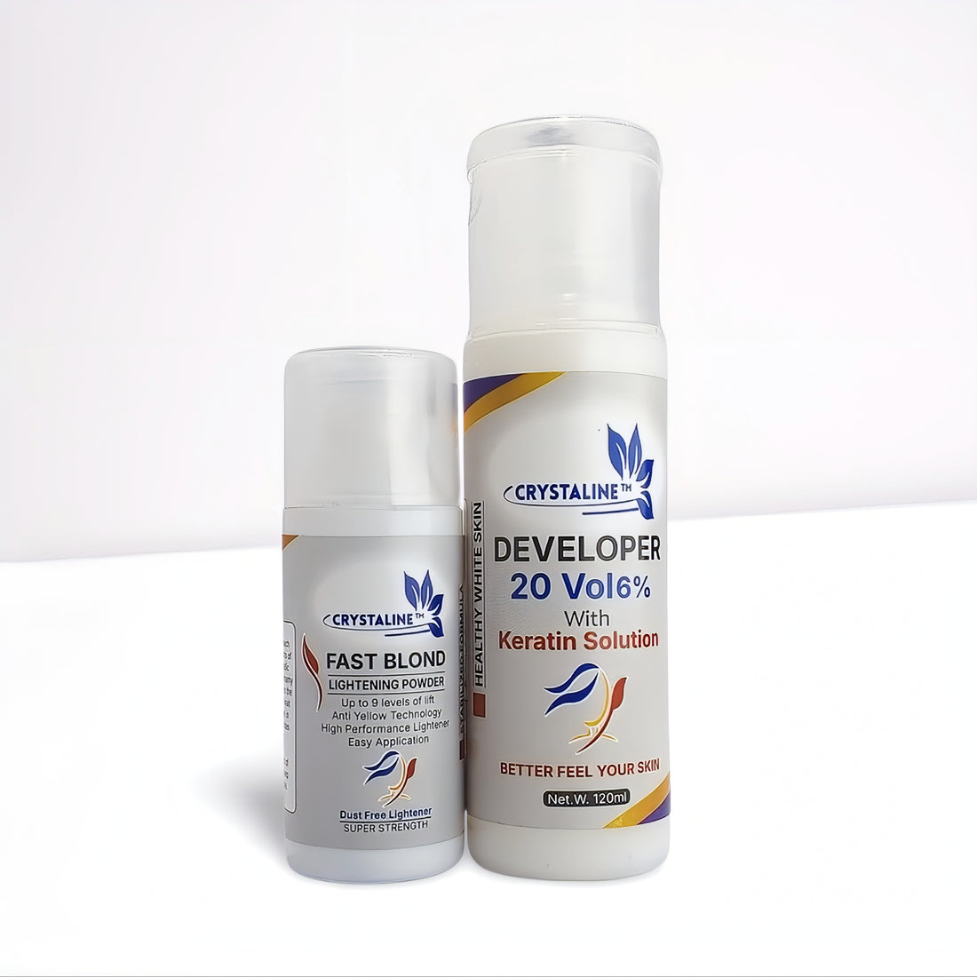 Crystalline FAST BLOND Lightening Powder + DEVELOPER 20 Vol 6% with Keratin Solution