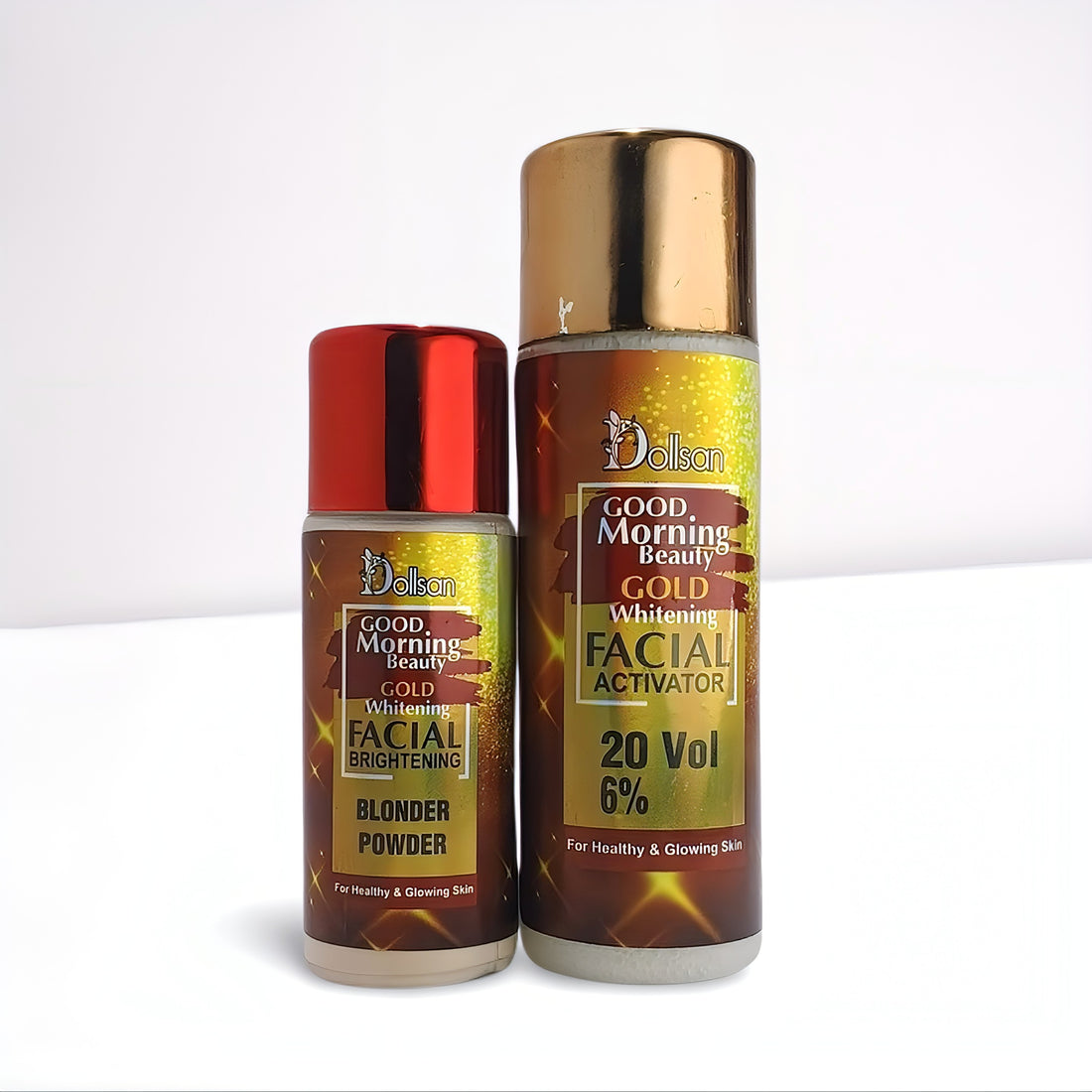 Dollsian Gold Whitening Facial Brightening Blonder Powder + Facial Activator 20 Vol 6%