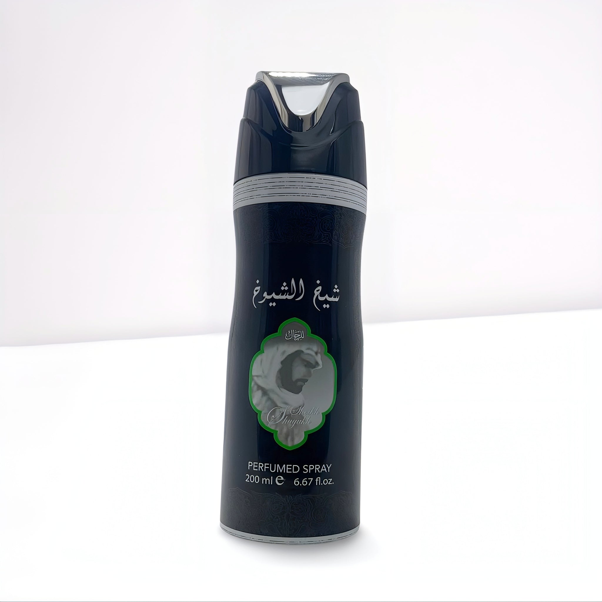 Lattafa Sheikh Al Shuyukh Perfumed Spray (Black/Silver) – Powerful Aromatic Fougere Deodorant (200ml)