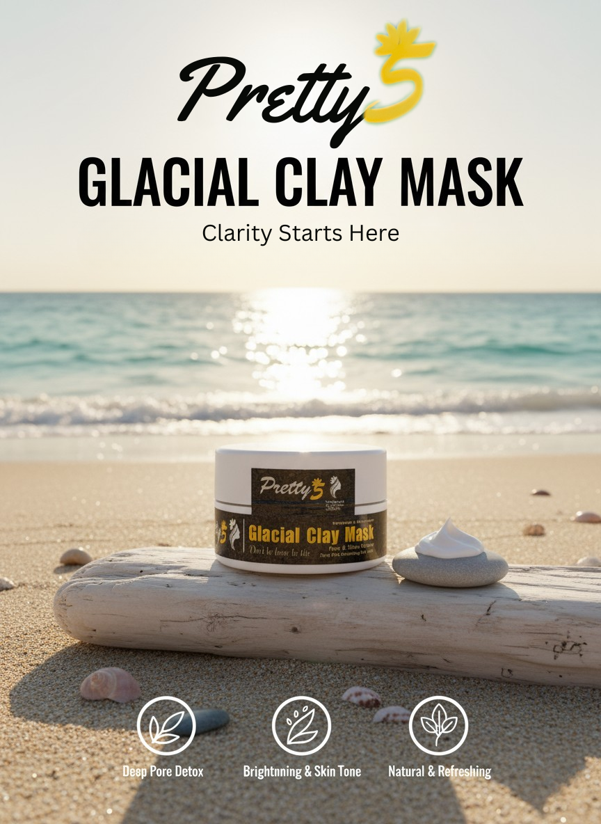 Glacial Clay Mask Whitening & Brightening - Pore & Shine Control Deep Pore Detoxifying Clay Mask