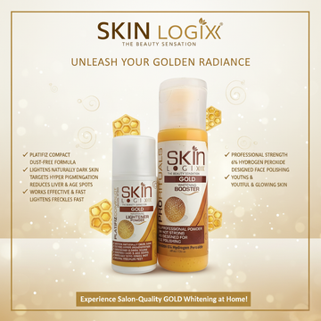 Skin Logix Gold Whitening Lightener Powder + Gold Whitening Booster 6% H2O2