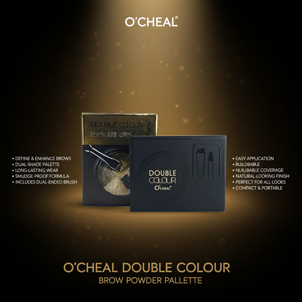 O'CHEAL Double Colour Eyebrow Kit: Cream & Powder Duo for 3D Brows Define Your A
