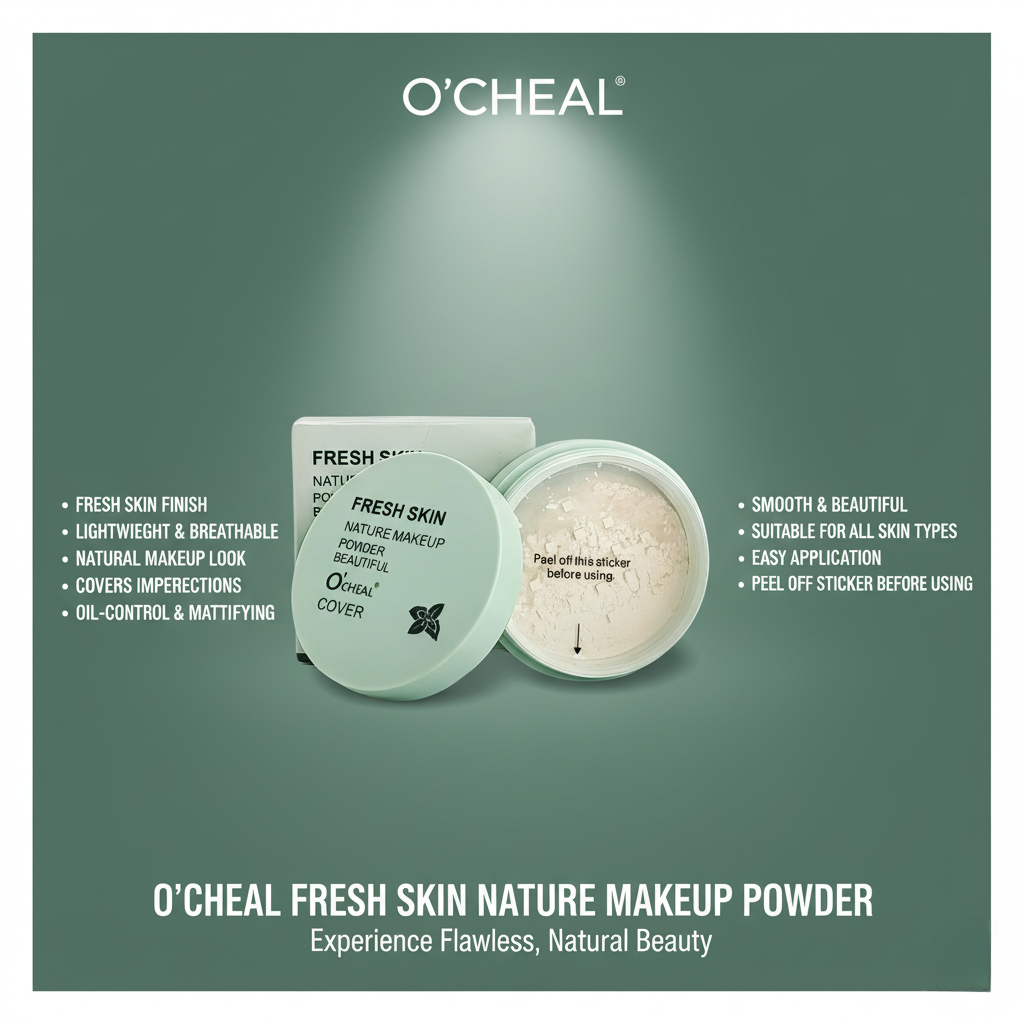O'CHEAL Fresh Skin Nature Makeup Powder: Beautiful Cover Loose Setting Powder (8g) Long-Lasting, Oil-Controlling Loose Powder for a Flawless Finish