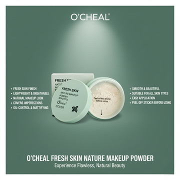 O'CHEAL Fresh Skin Nature Makeup Powder: Beautiful Cover Loose Setting Powder (8g) Long-Lasting, Oil-Controlling Loose Powder for a Flawless Finish