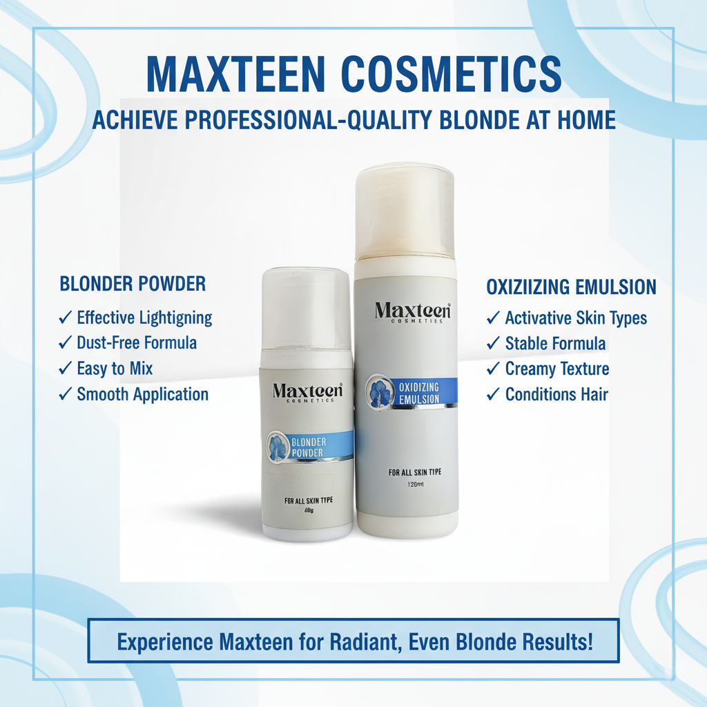 Maxteen Blonder Powder & Oxidizing Emulsion Kit (60g + 120ml)