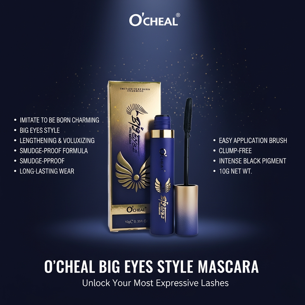 O'CHEAL Big Eyes Style Mascara: Dramatic Volume & Charming Curl Iconic, Wide-Awake Look