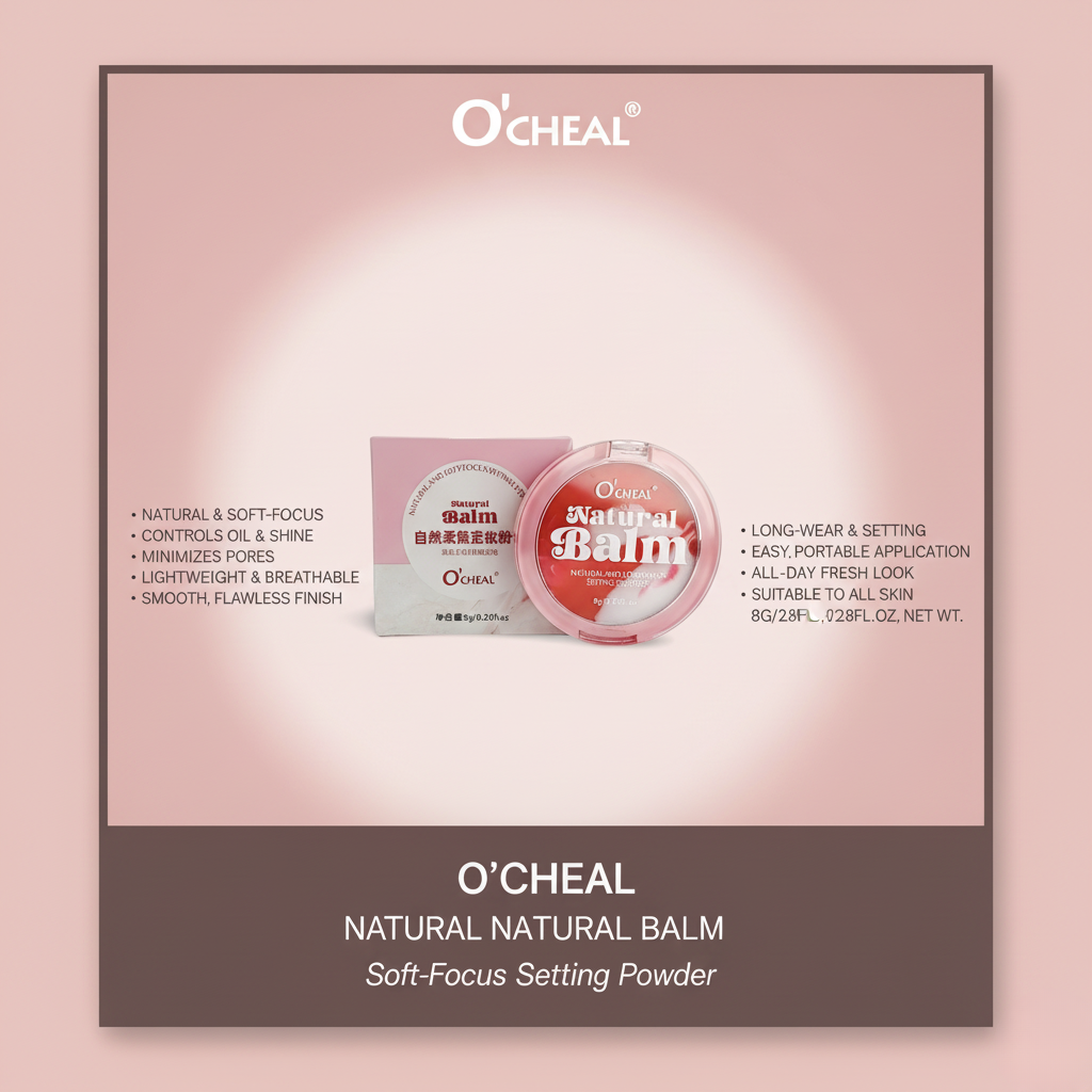 O'CHEAL Natural Balm Soft-Focus Setting Powder (8g) Clear, Flawless Finish