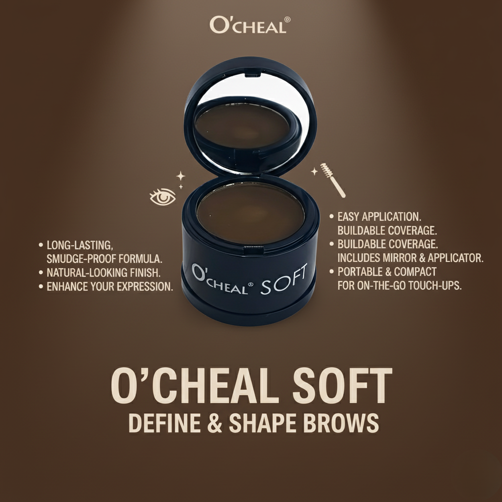 O'CHEAL Soft Mist and Softness Hairline Powder (Brown Shade) Hair Shadow for Fuller, Submissive Edges