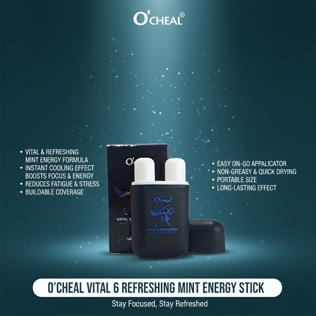 O'CHEAL Vital & Refreshing Mint Energy Stick – Instant Fatigue Relief Inhaler