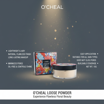 O'Cheal Loose Setting Powder (Floral/Art Print Edition) | Long-Lasting, Oil Control, and Flawless Setting Powder