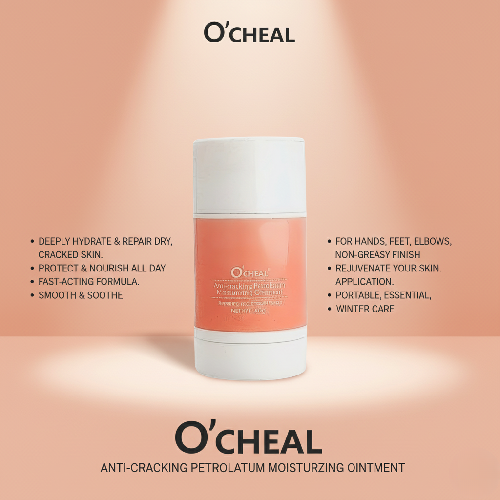 O'CHEAL Anti-cracking Petrolatum Moisturizing Ointment Stick (40g) Emollient Stick for Anti-Drying, Cracked Foot, Hand & Lip Care