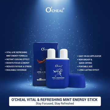 O'CHEAL Vital & Refreshing Mint Energy Stick (Blue) – Portable Double-Hole Inhaler
