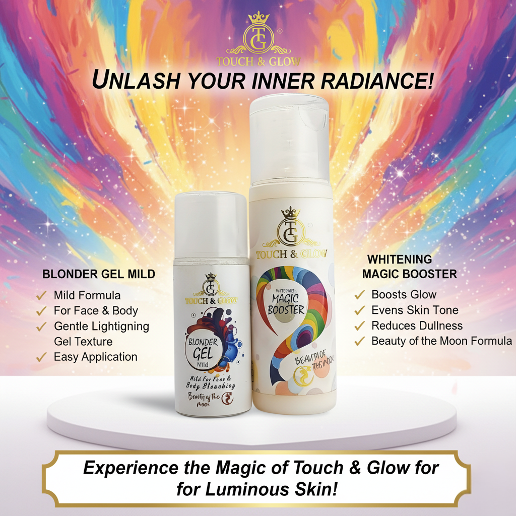 Touch & Glow Blonder Gel Mild + Whitening Magic Booster | Face & Body Bleaching Kit